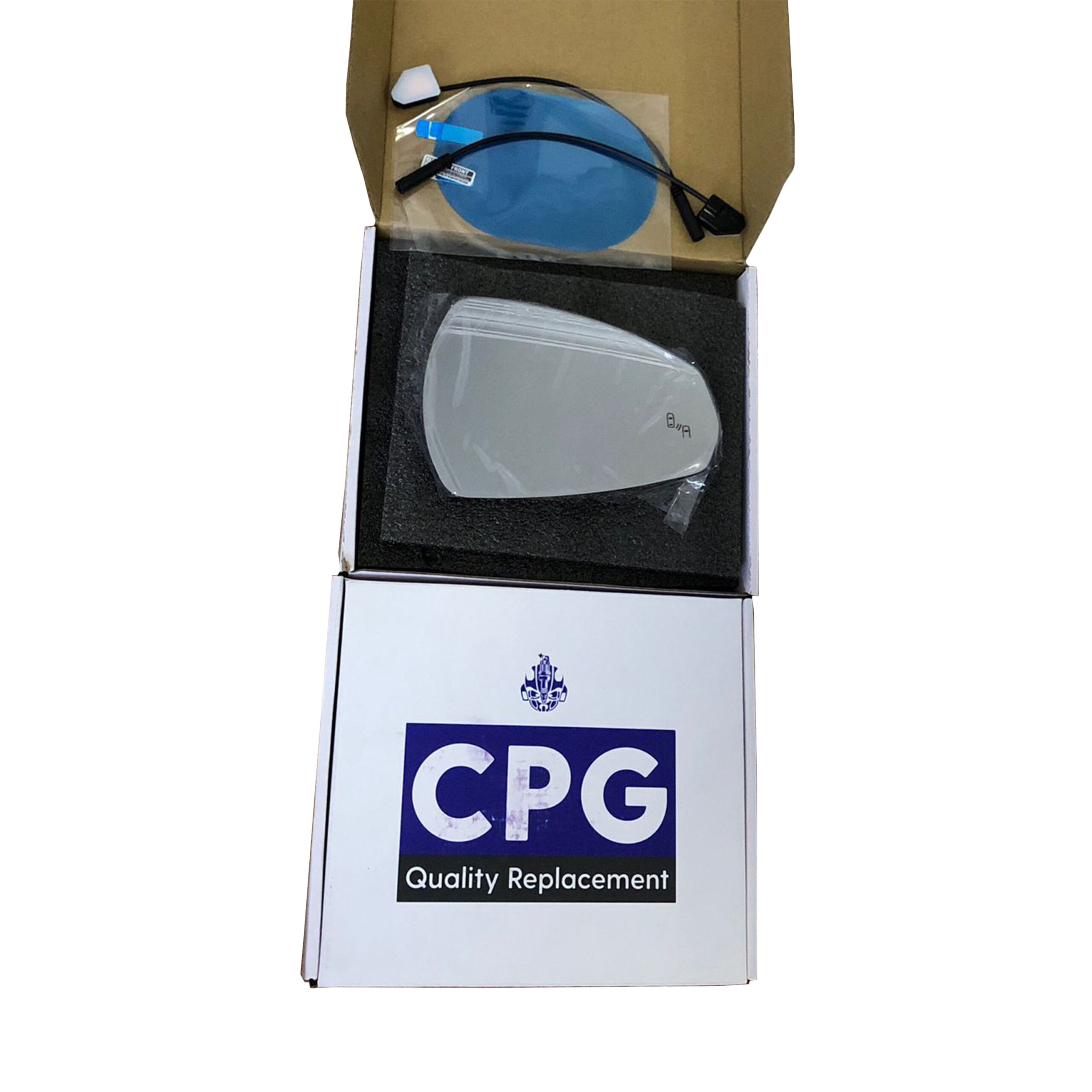 Audi A3 (2015-2024) CPG Mirror Glass – Passenger Side with Blind‑Spot Monitoring